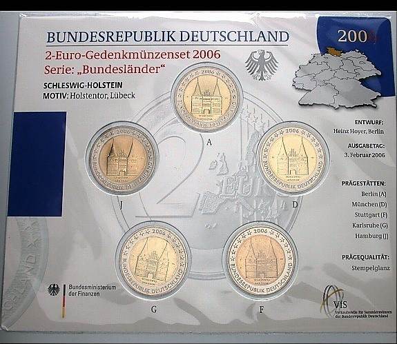 5 x 2 Euro 2006  Stempelglanz