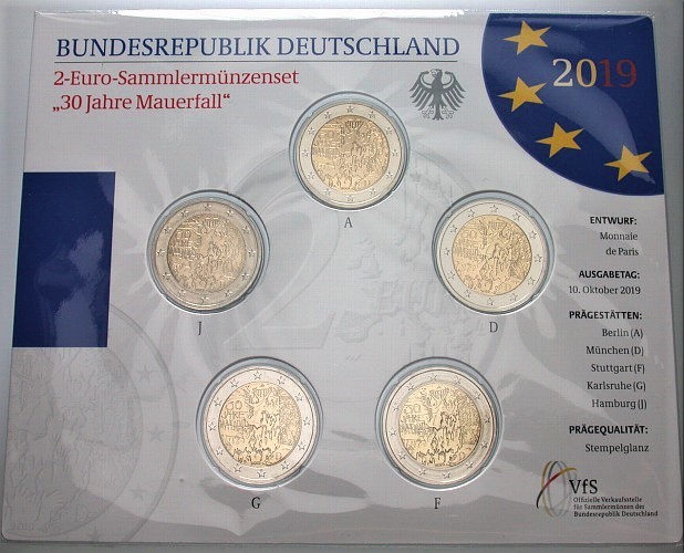 5 x 2 Euro 2019  Stempelglanz