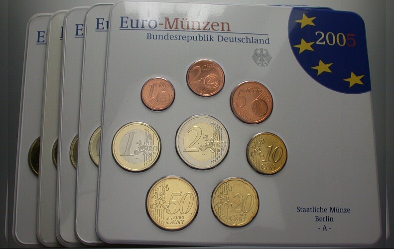 5 x 3,88 Euro,Kursmünzensatz 1 Cent-2 Euro 2005  Stempelglanz