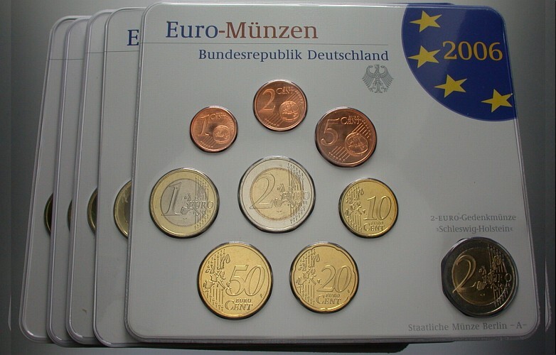 5 x 5,88 Euro,Kursmünzensatz 1 Cent-2 Euro 2006 Stempelglanz