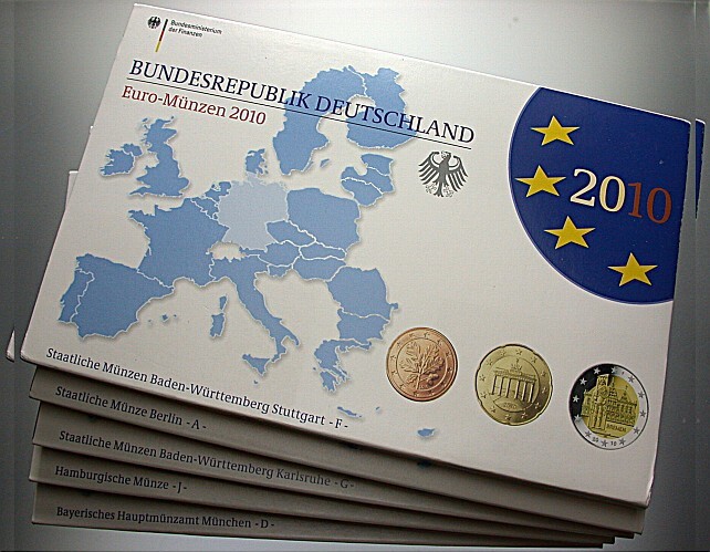 5 x 5,88 Euro,Kursmünzensatz 1 Cent-2 Euro 2010 Polierte Platte