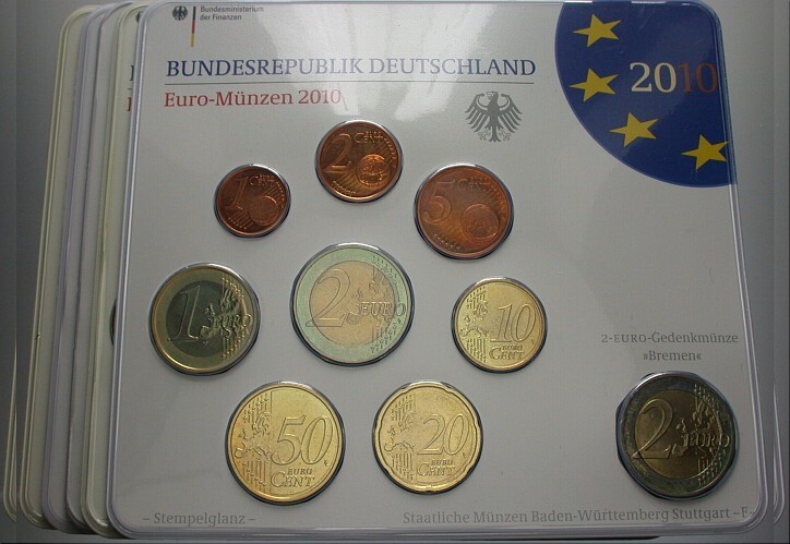 5 x 5,88 Euro,Kursmünzensatz 1 Cent-2 Euro 2010 Stempelglanz