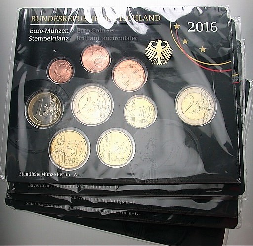 5 x 5,88 Euro,Kursmünzensatz 1 Cent-2 Euro 2016 Stempelglanz
