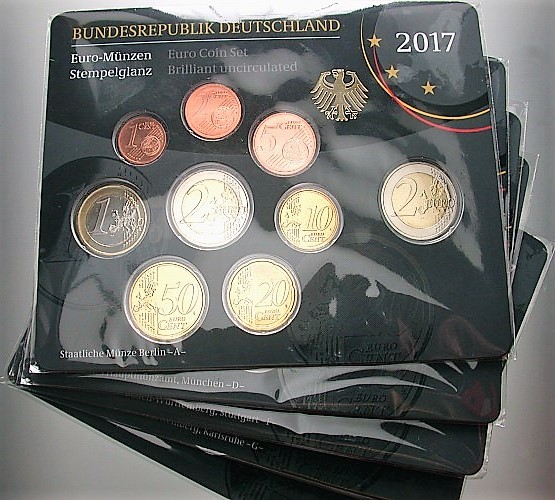 5 x 5,88 Euro,Kursmünzensatz 1 Cent-2 Euro 2017 Stempelglanz