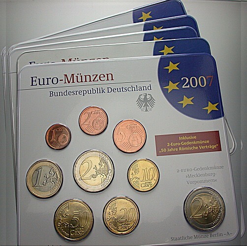 5 x 5,88 Euro,Kursmünzensatz 2007  Stempelglanz