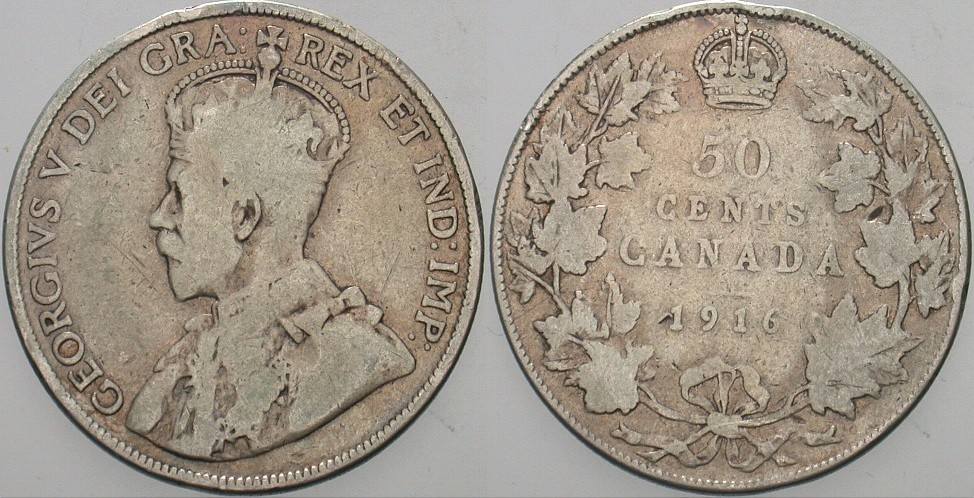 50 Cent 1916 Rdf. , schön - sehr schön