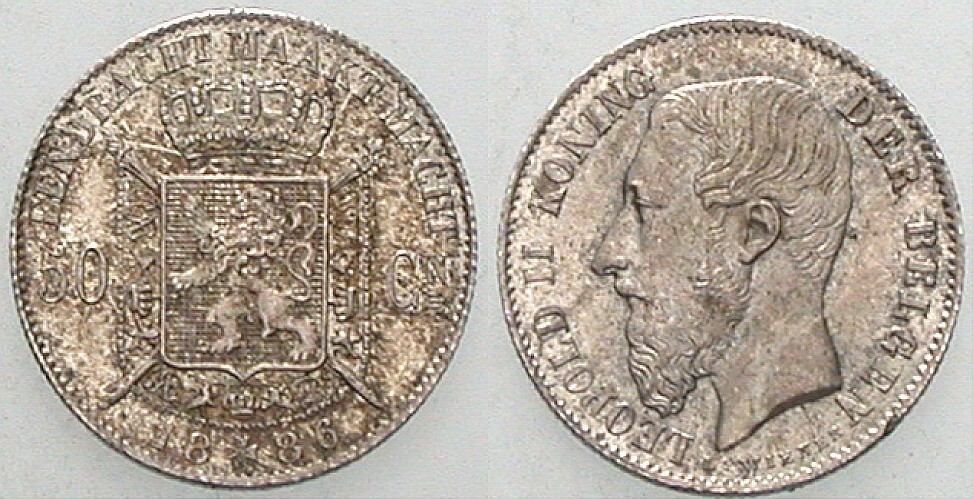 50 Centimes 1886 KM. 27 Patina, vorzüglich - Stempelglanz