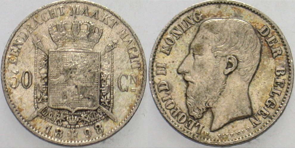50 Centimes 1898 KM. 27 Patina, sehr schön - vorzüglich