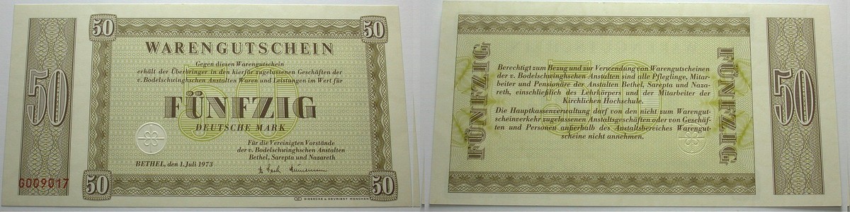 50 Deutsche Mark 1.Juli 1973 Topp 71.45 g Kassenfrisch