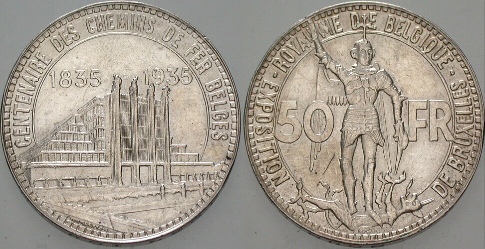 50 Francs 1935 Sehr schön - vorzüglich