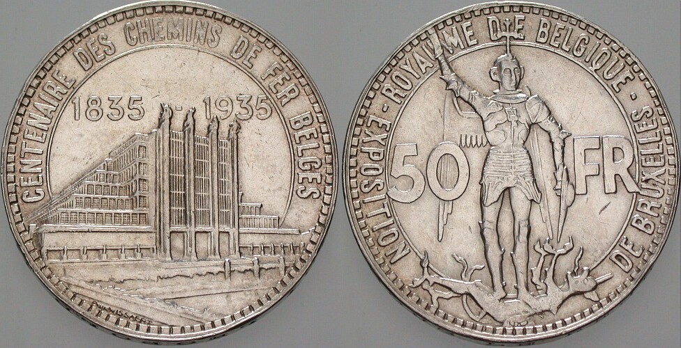 50 Francs 1935  Wz. Rdf., fast vorzüglich