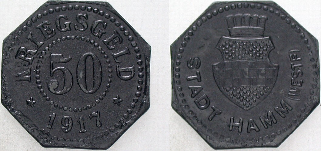 50 Pfennig 1917 Menzel 10724.13 Zaponiert, vorzüglich