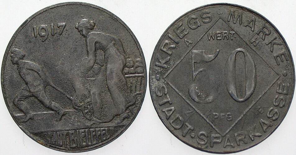 50 Pfennig 1917 Menzel 2775.10 Frenzel 40.4 Stange 269 Sehr schön