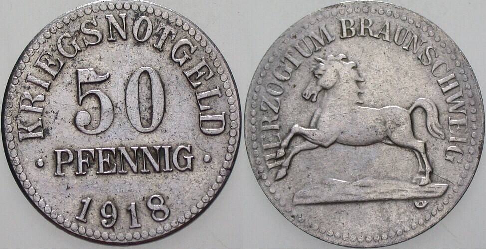 50 Pfennig 1918 J. N.4 Fast vorzüglich
