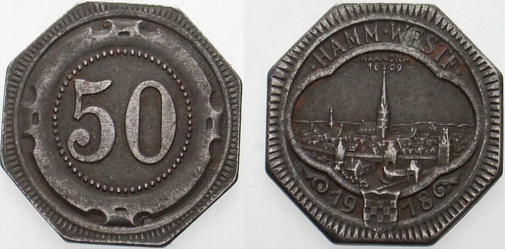 50 Pfennig 1918 Menzel 10715.4. Sehr schön