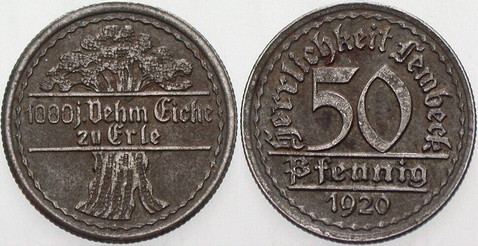 50 Pfennig 1920 Menzel 14918.3 Sehr schön