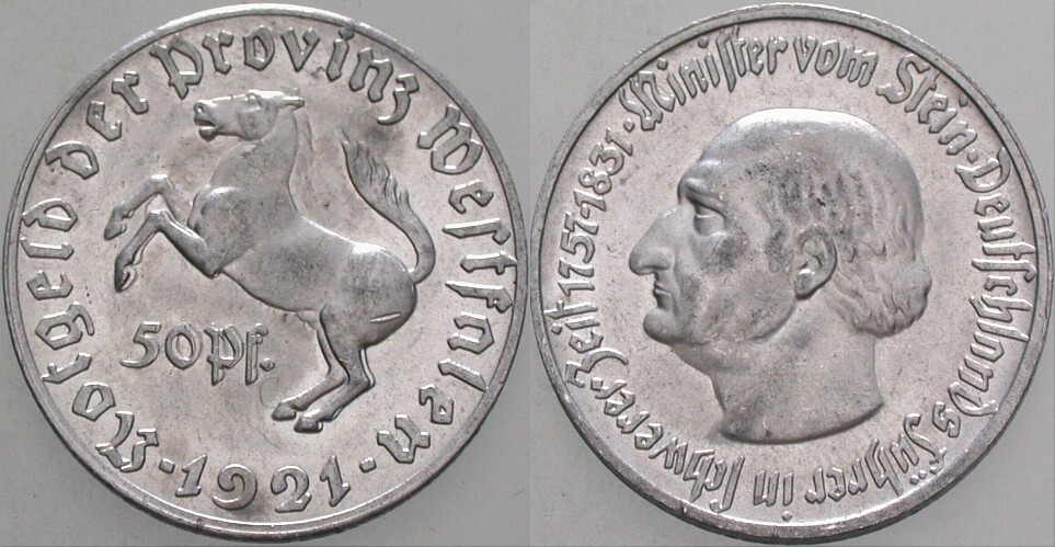 50 Pfennig 1921 J.N. 9 Vorzüglich