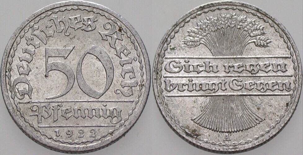 50 Pfennig 1922 J. 301 Vorzüglich