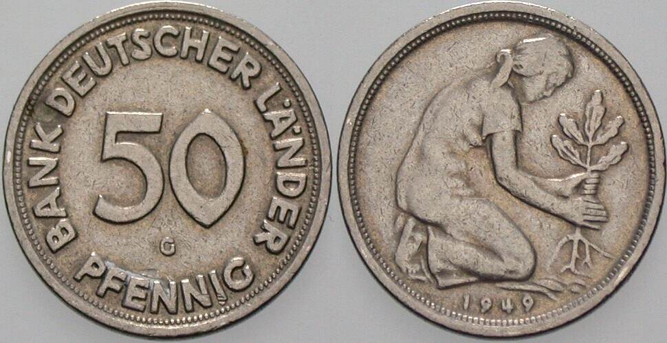 50 Pfennig 1949 J. 379 sehr schön