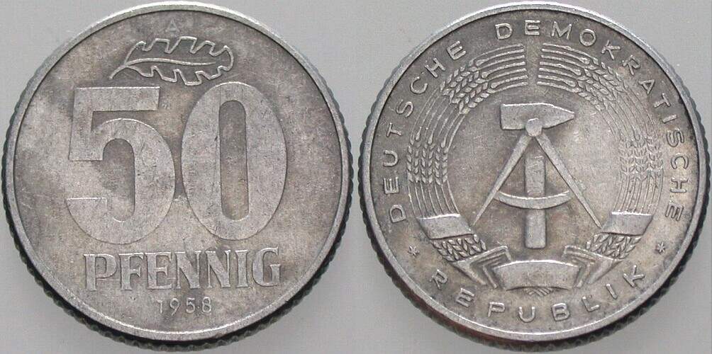 50 Pfennig 1958 J. 1512 Sehr schön