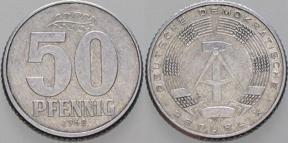 50 Pfennig 1968 J. 1512 sehr schön