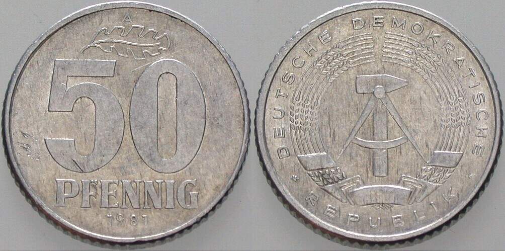 50 Pfennig 1981 J. 1512 sehr schön