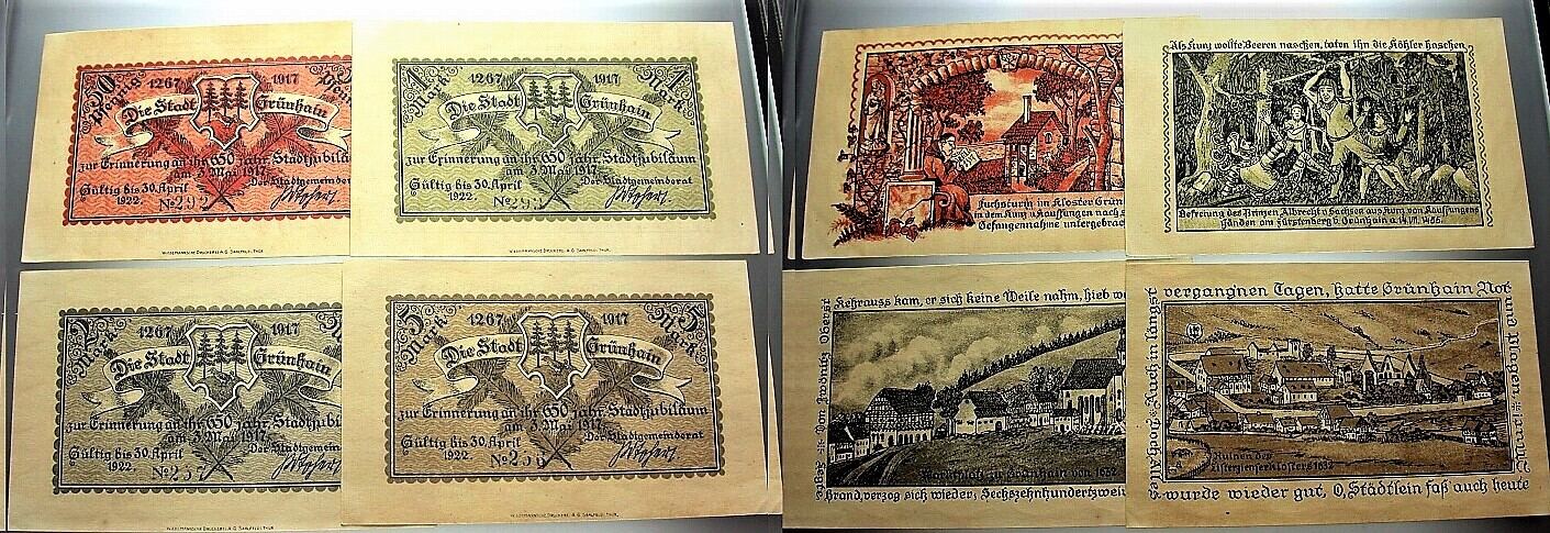50 Pfennig + 1 + 2 + 5 Mark 3.5.1917(Ende 1921)-30.4.1922 Grabowski/Mehl 491.1 Leicht gebraucht