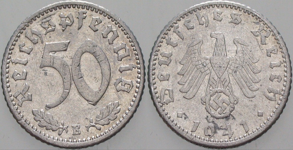 50 Reichspfennig 1941 J. 372 fast sehr schön