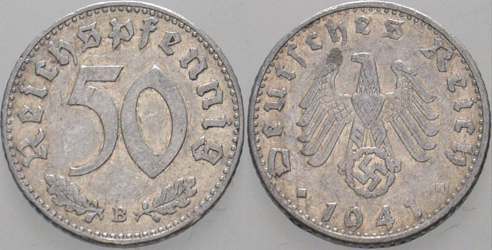 50 Reichspfennig 1941 J. 372 Sehr schön +