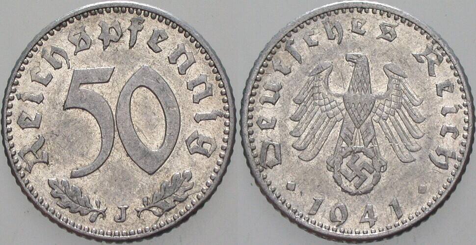 50 Reichspfennig 1941 J. 372 sehr schön - vorzüglich