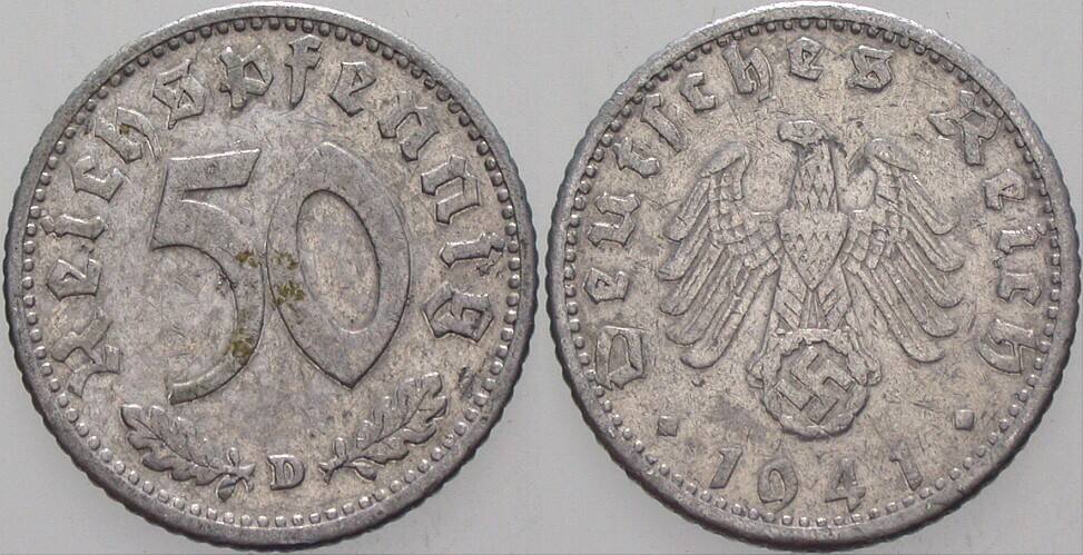 50 Reichspfennig 1941 J. 372 sehr schön