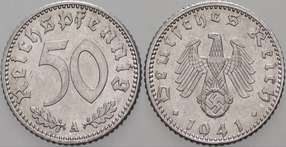 50 Reichspfennig 1941 J. 372 vorzüglich +