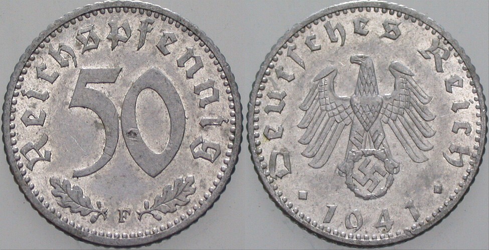 50 Reichspfennig 1941 J. 372 vorzüglich