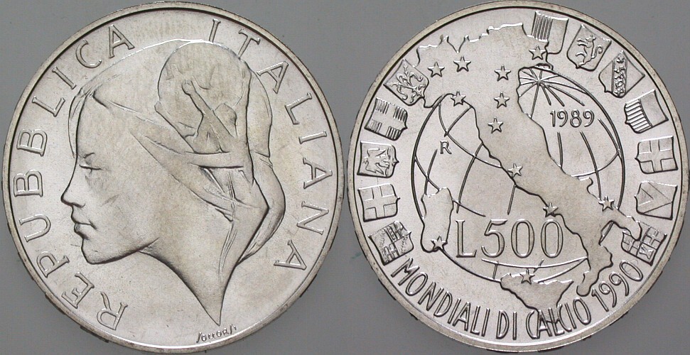 500 Lire 1990 KM. 134 Fast Stemeplglanz