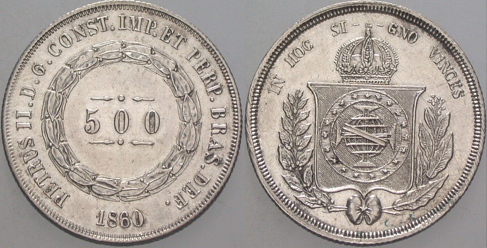 500 Reis 1860 (über 1850) KM. 464 Vorzüglich