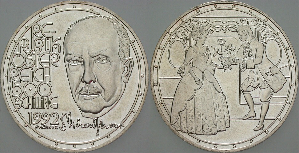 500 Schilling 1992  Handgehoben