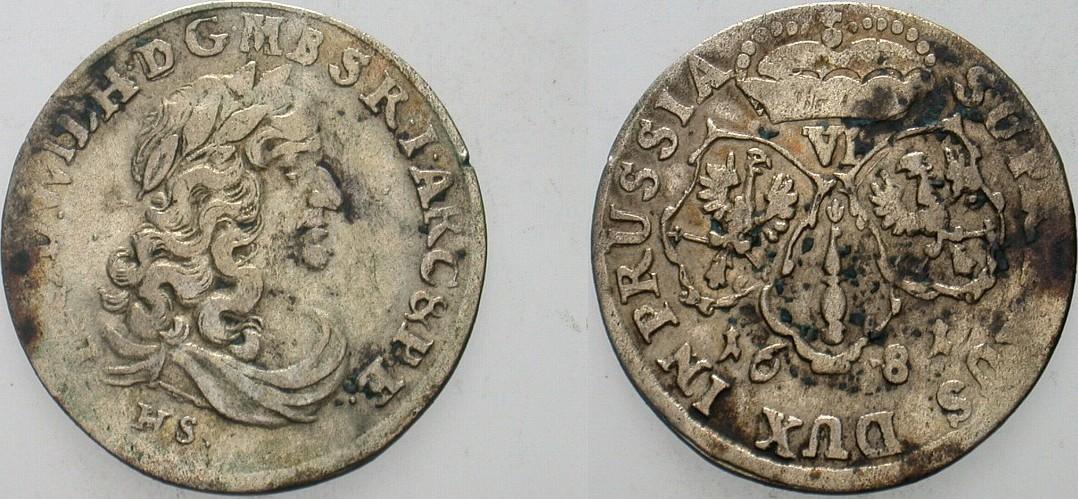 6 Gröscher 1681 Schrötter 1774 Patina, sehr schön