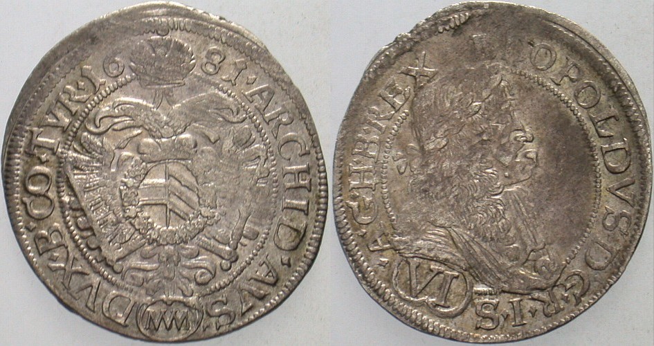 6 Kreuzer 1681 Kl. Randfehler, fast vorzüglich