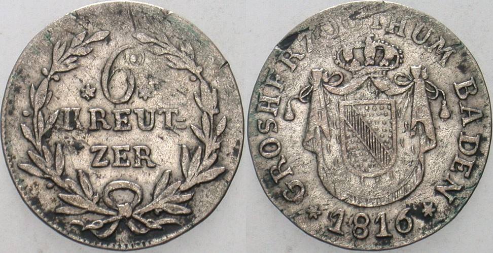 6 Kreuzer 1816 Jaeger 19 a AKS 28 Fast sehr schön