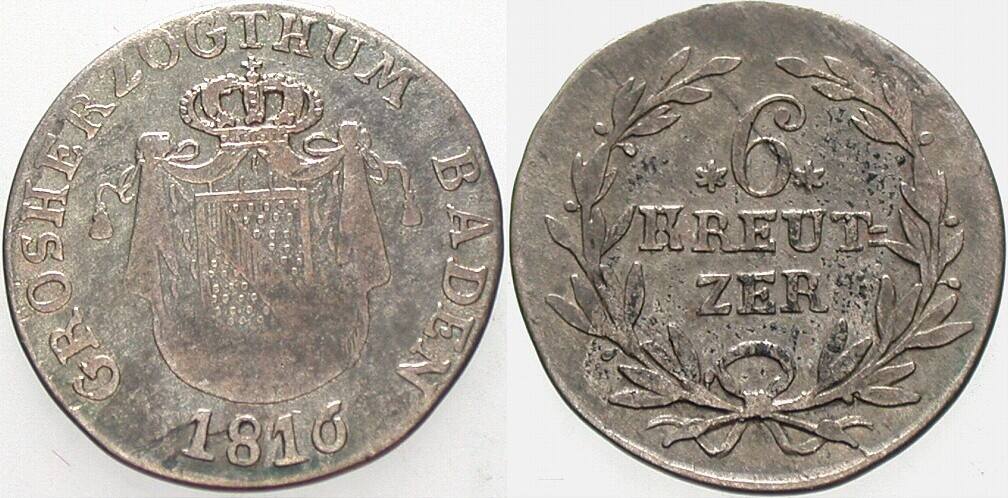6 Kreuzer 1816 Jaeger 19a AKS 28 Schön