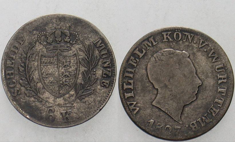 6 Kreuzer 1827 Jaeger 52 AKS 98 Fast sehr schön