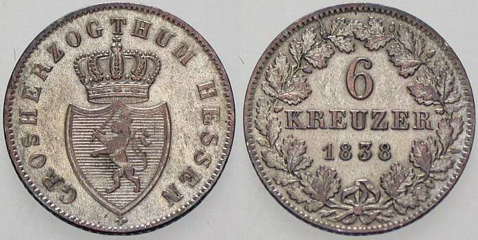 6 Kreuzer 1838 Jaeger 36 AKS 108 Patina, sehr schön - vorzüglich