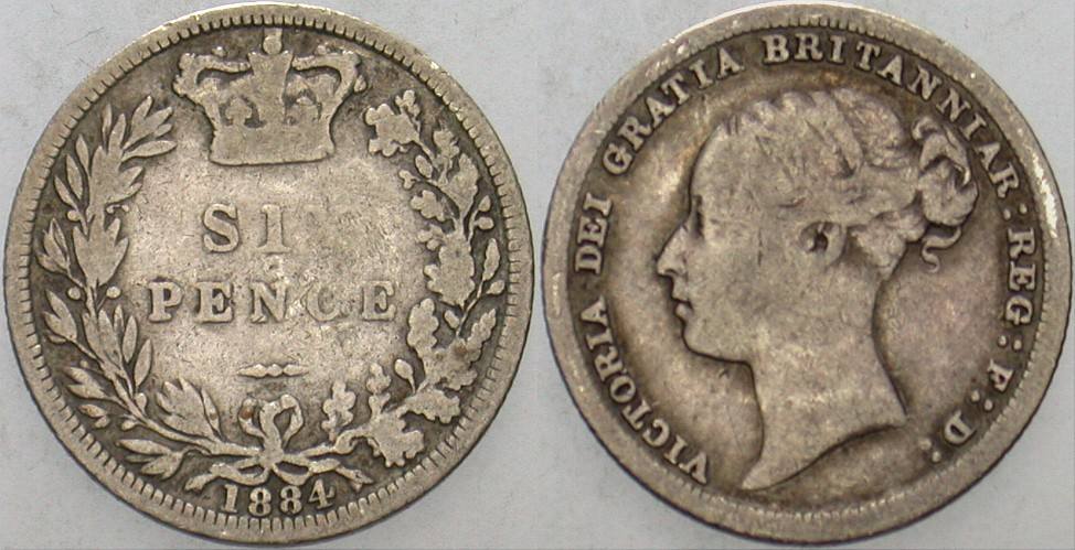 6 Pence 1884 Krause/Mishler 757 Schön - sehr schön
