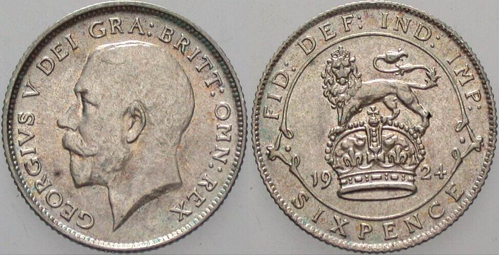 6 Pence 1924 Krause/Mishler 815a.1 Vorzüglich