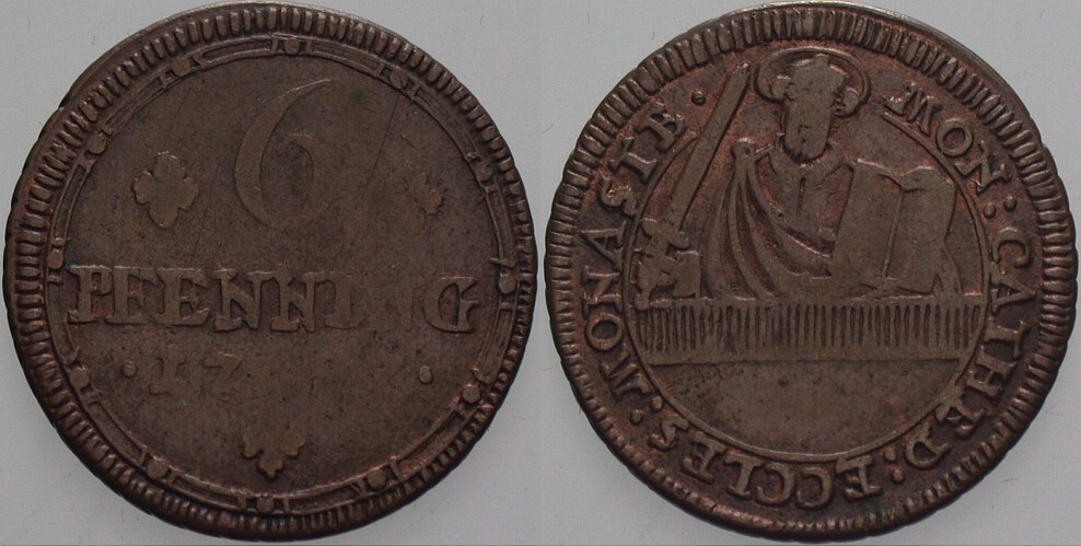 6 Pfennig 1787 Weingärtner 66 Fast sehr schön