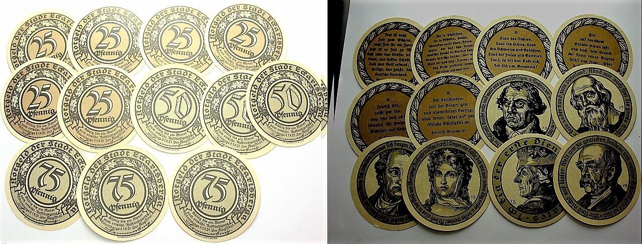 6 x 25 Pf. + 3 x 50 Pf. + 3 x 75 Pfennig 1.9.1921 Grabowski/Mehl 305.4 + 305.5 Leicht gebraucht