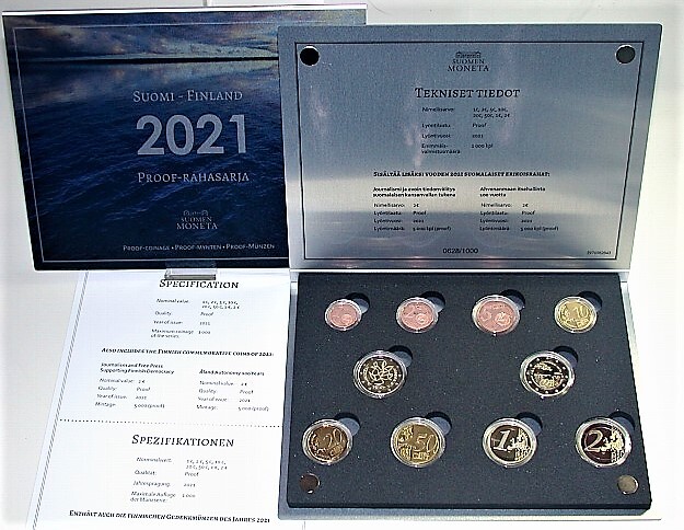 7,88 Euro,Kursmünzensatz 1 Cent-2 Euro+ 2 x 2 Eurogedenkmünze 2021  Polierte Platte