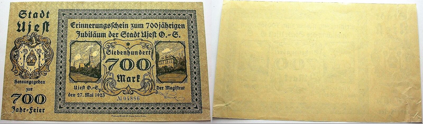 700 Mark 27.Mai 1923  Kassenfrisch