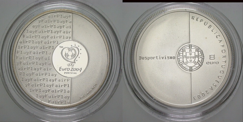 8 Euro 2003 Polierte Platte, verkapselt