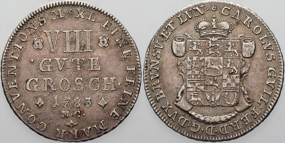 8 Gute Groschen 1783 Welter 2915 Patina, vorzüglich